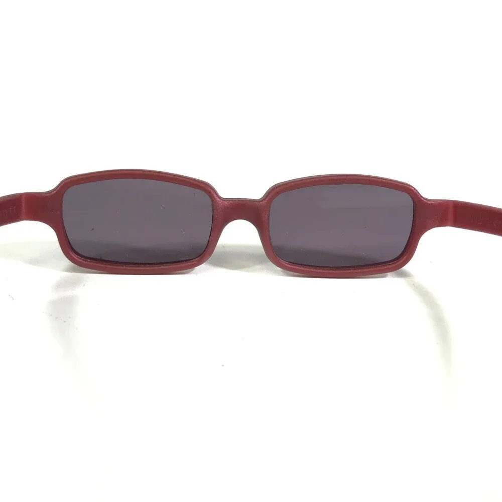 Miraflex Sunglasses NEW BABY 2 Red Rectangular Frames with Purple Lenses